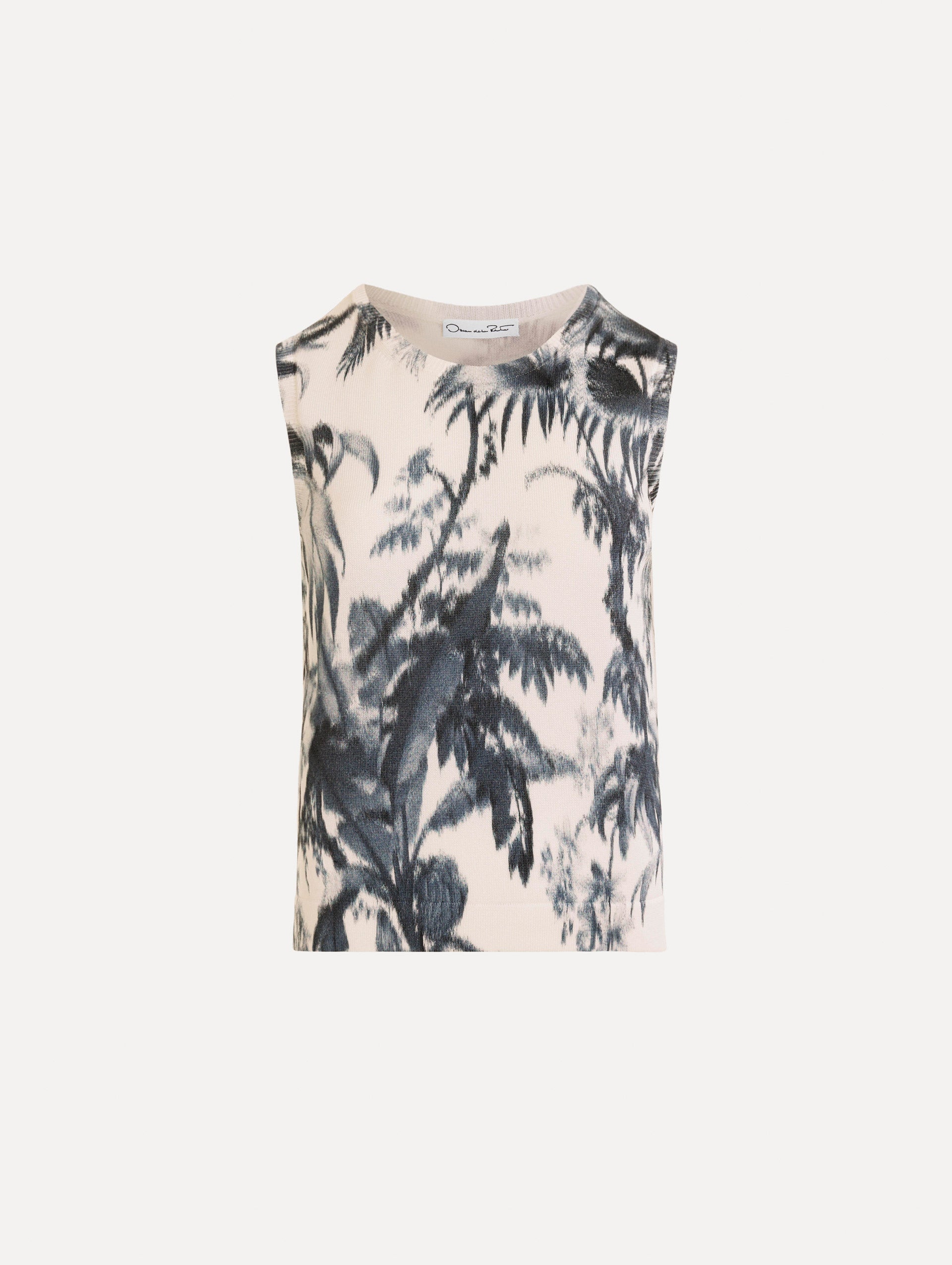 Oscar de la Renta Chiné Palm Leaves Tank
