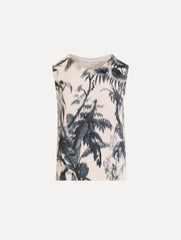 Oscar de la Renta Chiné Palm Leaves Tank