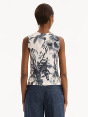 Oscar de la Renta Chiné Palm Leaves Tank