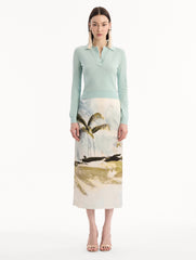 Oscar de la Renta Wool Polo Pullover