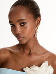 Oscar de la Renta Enamel Cowrie Shell Clip-On Earrings