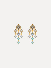 Oscar de la Renta Square-Cut Rhinestone Chandelier Clip-On Earrings