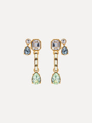Oscar de la Renta Mixed-Stone Linear Drop Earrings