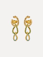 Oscar de la Renta Rhinestone Chain-Link Clip-On Earrings