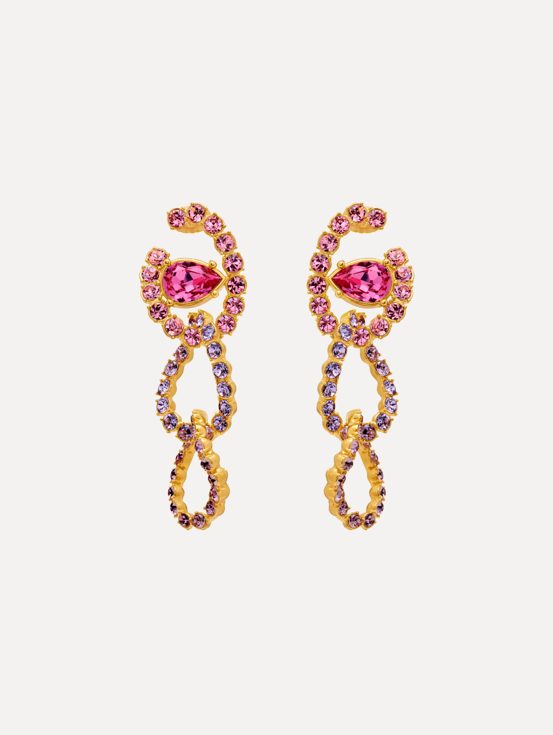 Oscar de la Renta Rhinestone Chain-Link Clip-On Earrings