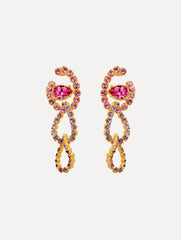 Oscar de la Renta Rhinestone Chain-Link Clip-On Earrings
