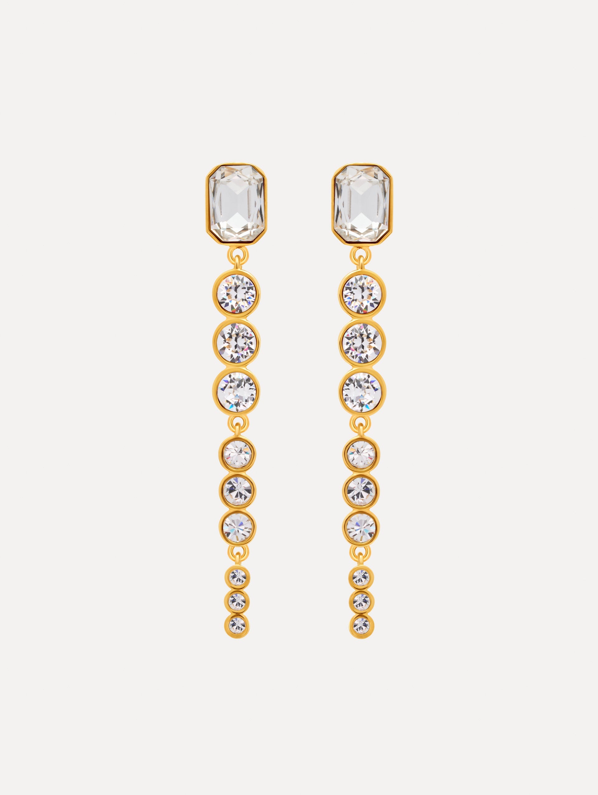 Oscar de la Renta Cascading Mixed-Stone Drop Clip-On Earrings