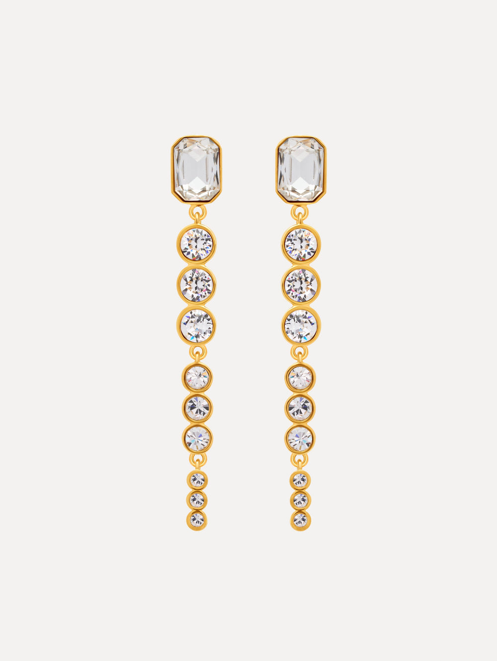 Oscar de la Renta Cascading Mixed-Stone Drop Clip-On Earrings