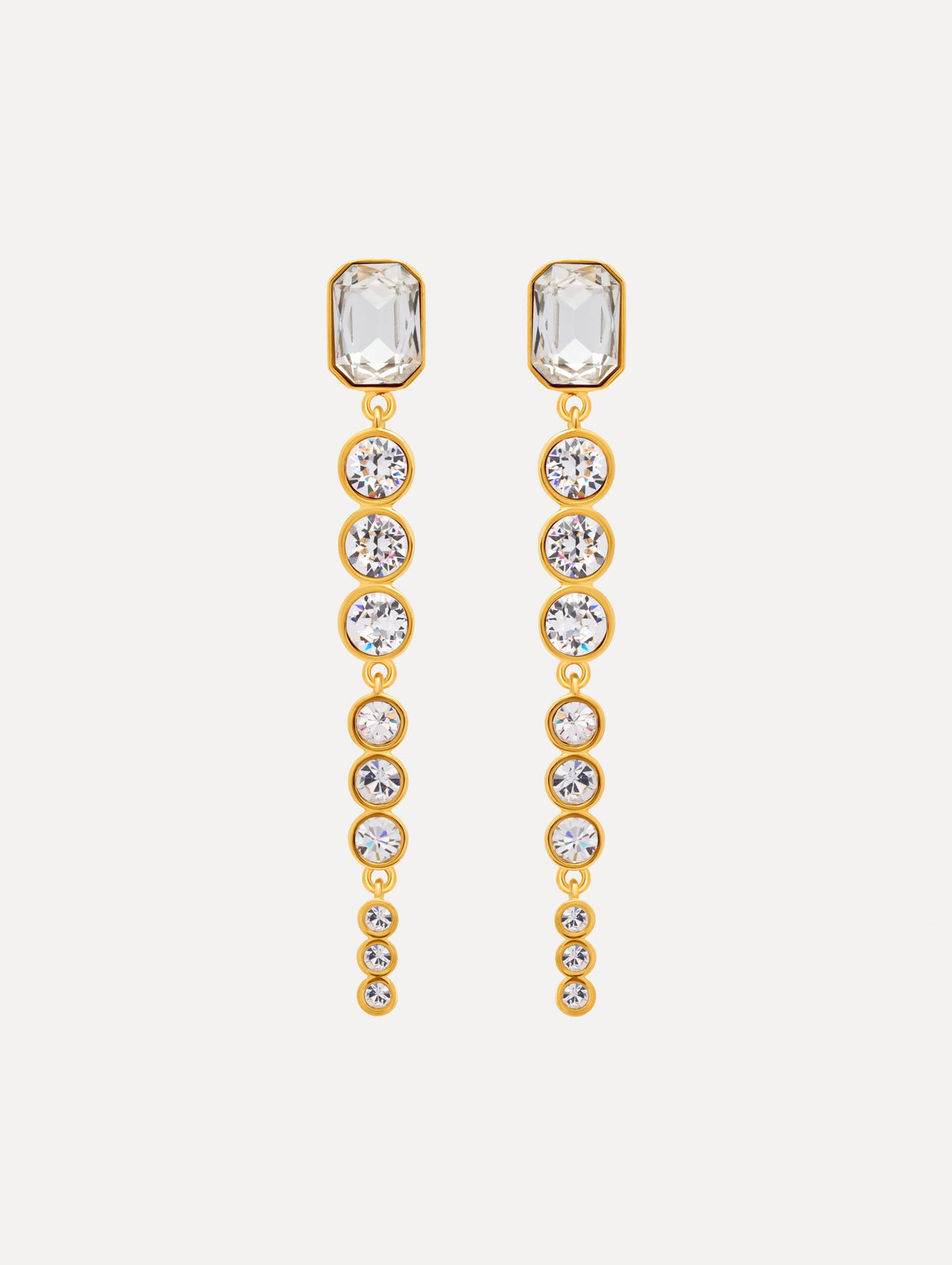 Oscar de la Renta Cascading Mixed-Stone Drop Clip-On Earrings