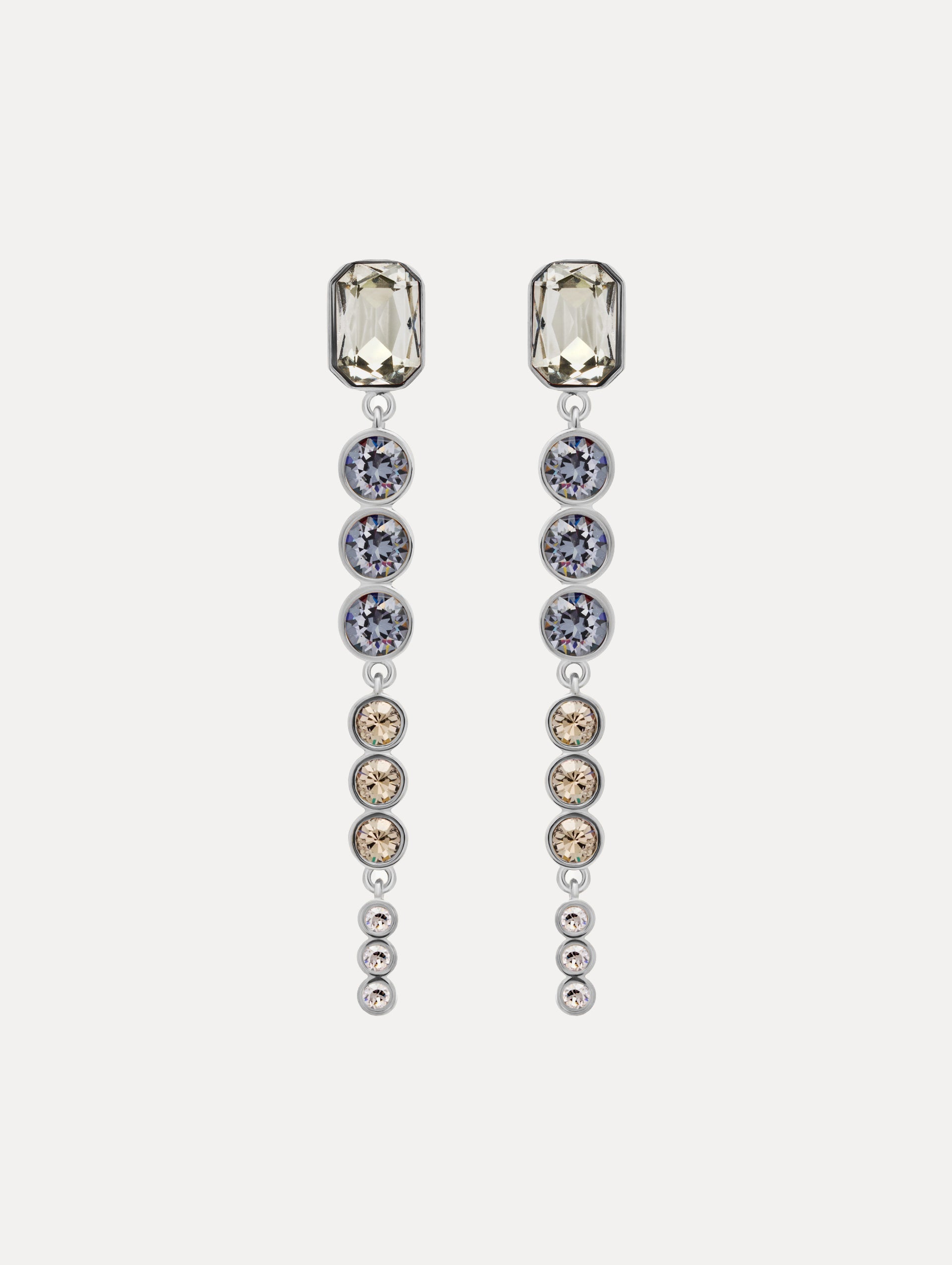 Oscar de la Renta Cascading Mixed-Stone Drop Clip-On Earrings