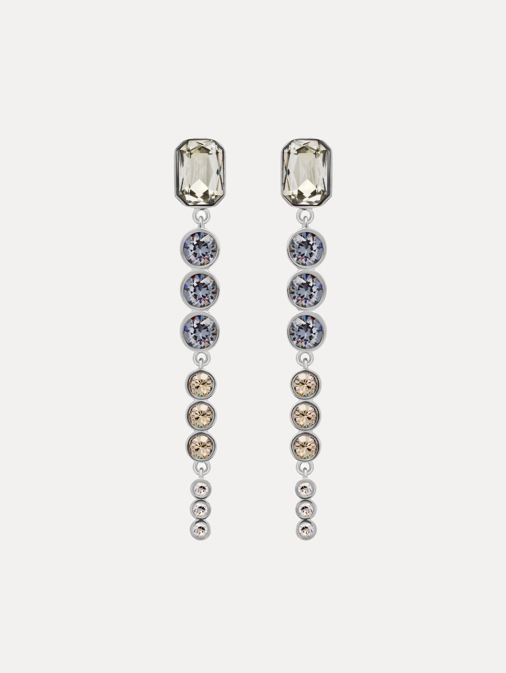 Oscar de la Renta Cascading Mixed-Stone Drop Clip-On Earrings