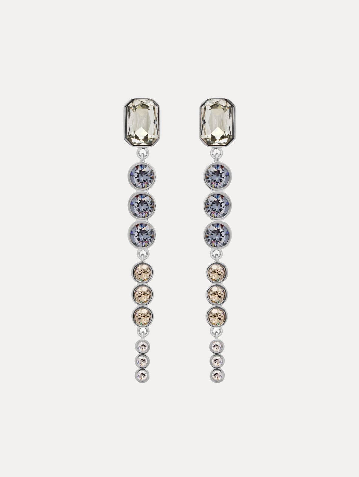 Oscar de la Renta Cascading Mixed-Stone Drop Clip-On Earrings