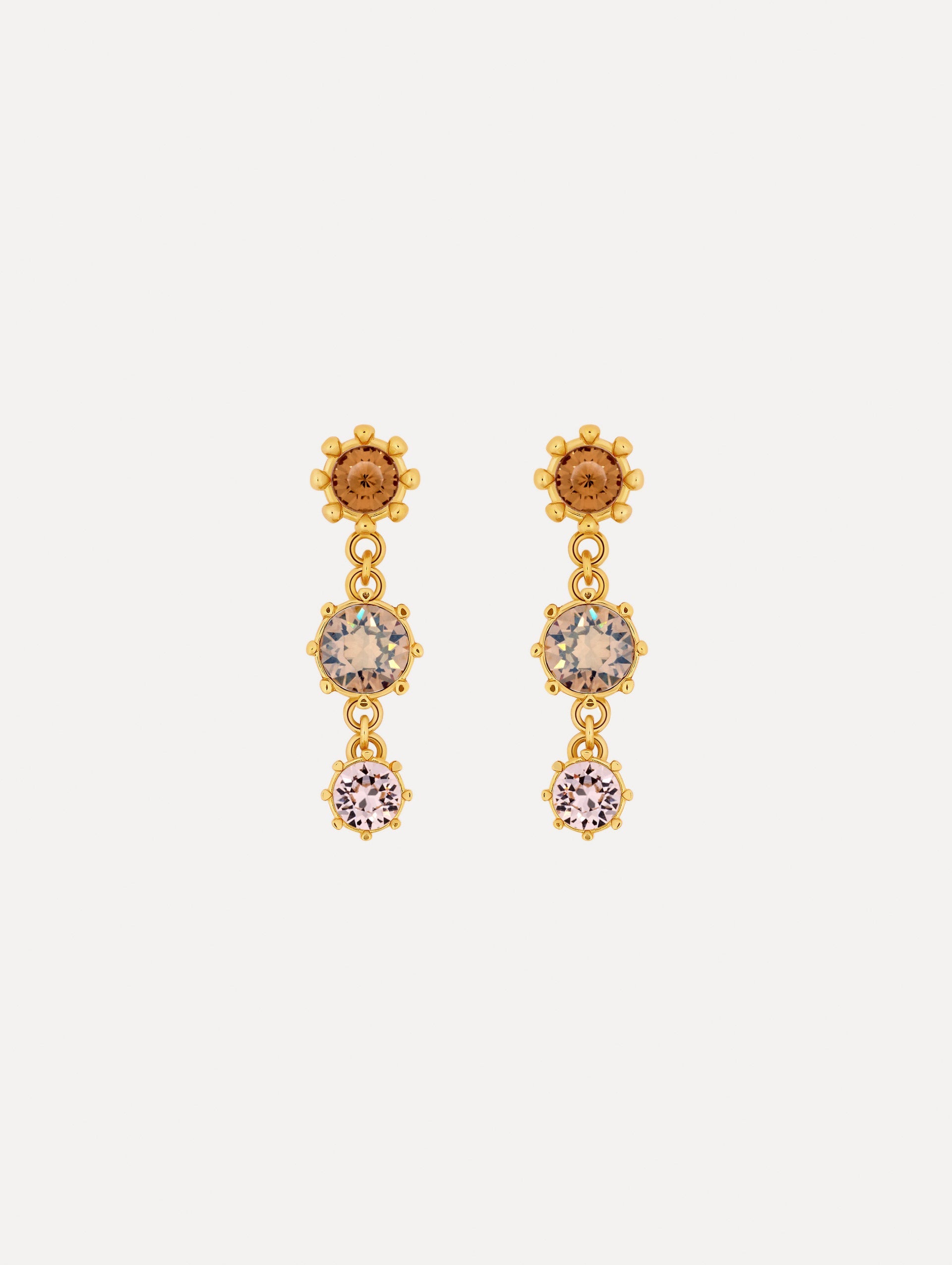 Oscar de la Renta Faceted Crystal Drop Earrings