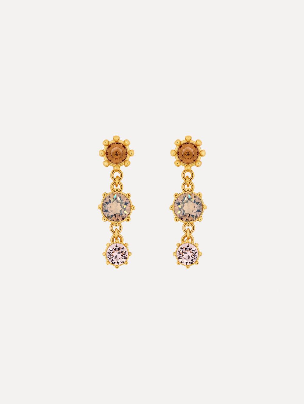 Oscar de la Renta Faceted Crystal Drop Earrings