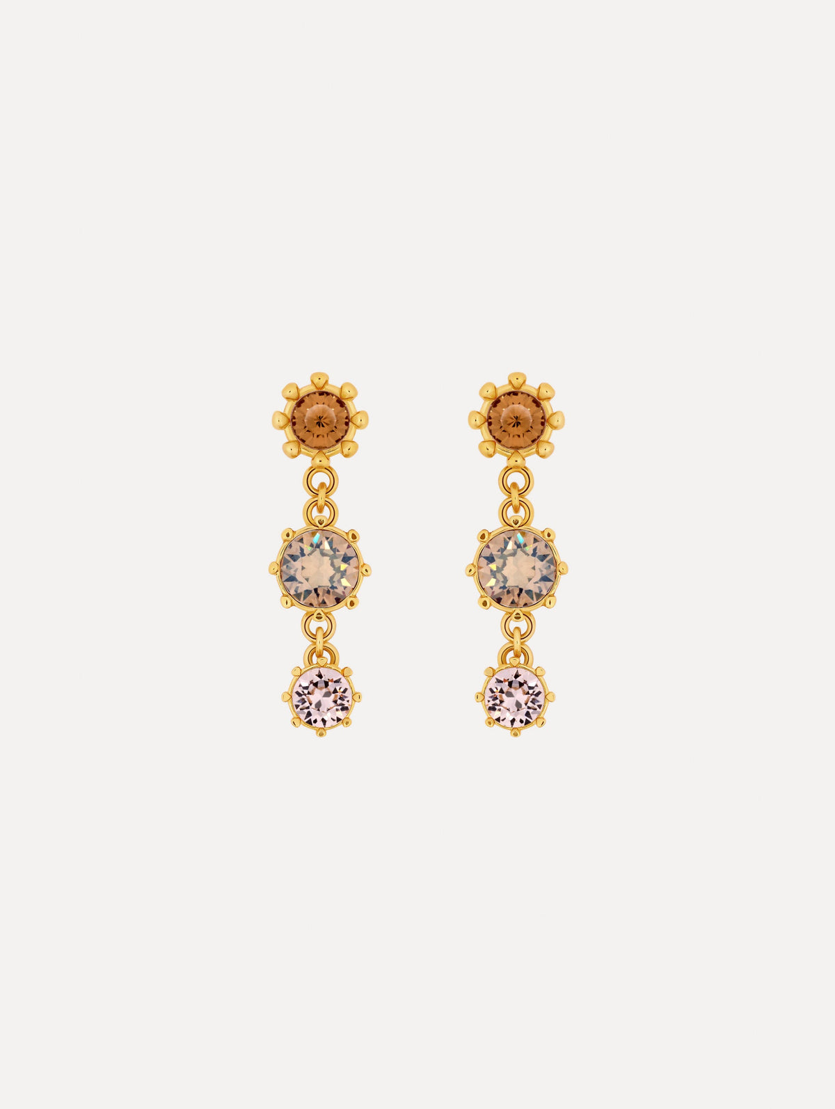 Oscar de la Renta Faceted Crystal Drop Earrings