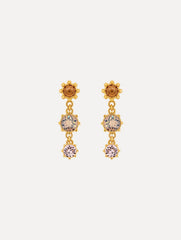 Oscar de la Renta Faceted Crystal Drop Earrings