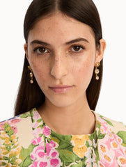 Oscar de la Renta Faceted Crystal Drop Earrings