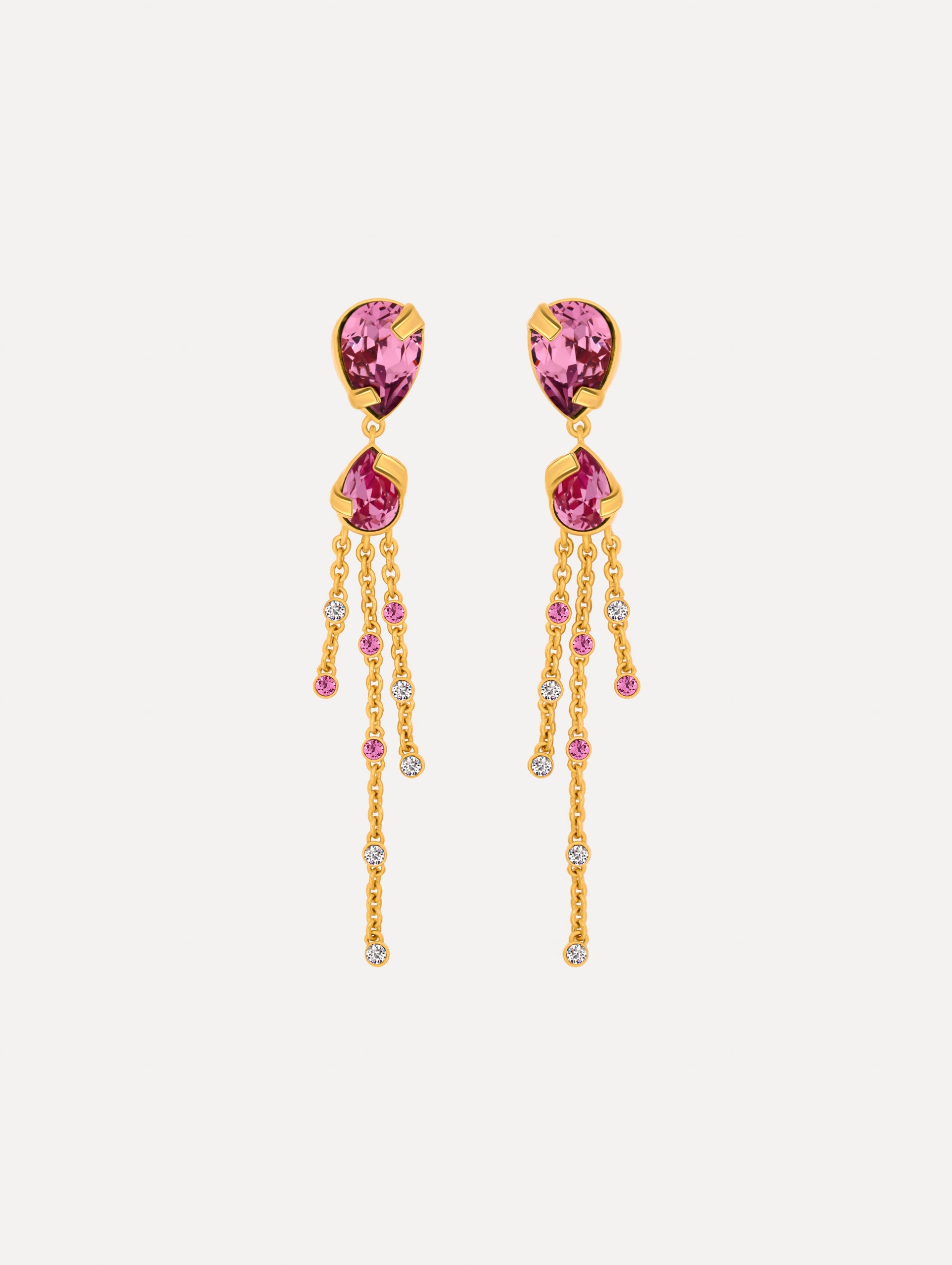 Oscar de la Renta Pear-Cut Chandelier Earrings