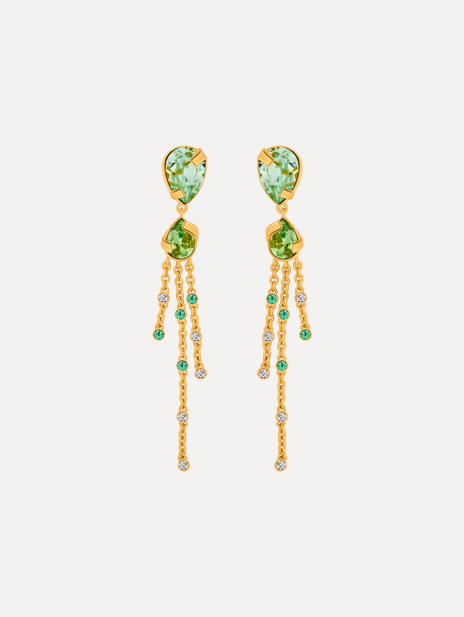 Oscar de la Renta Pear-Cut Chandelier Earrings
