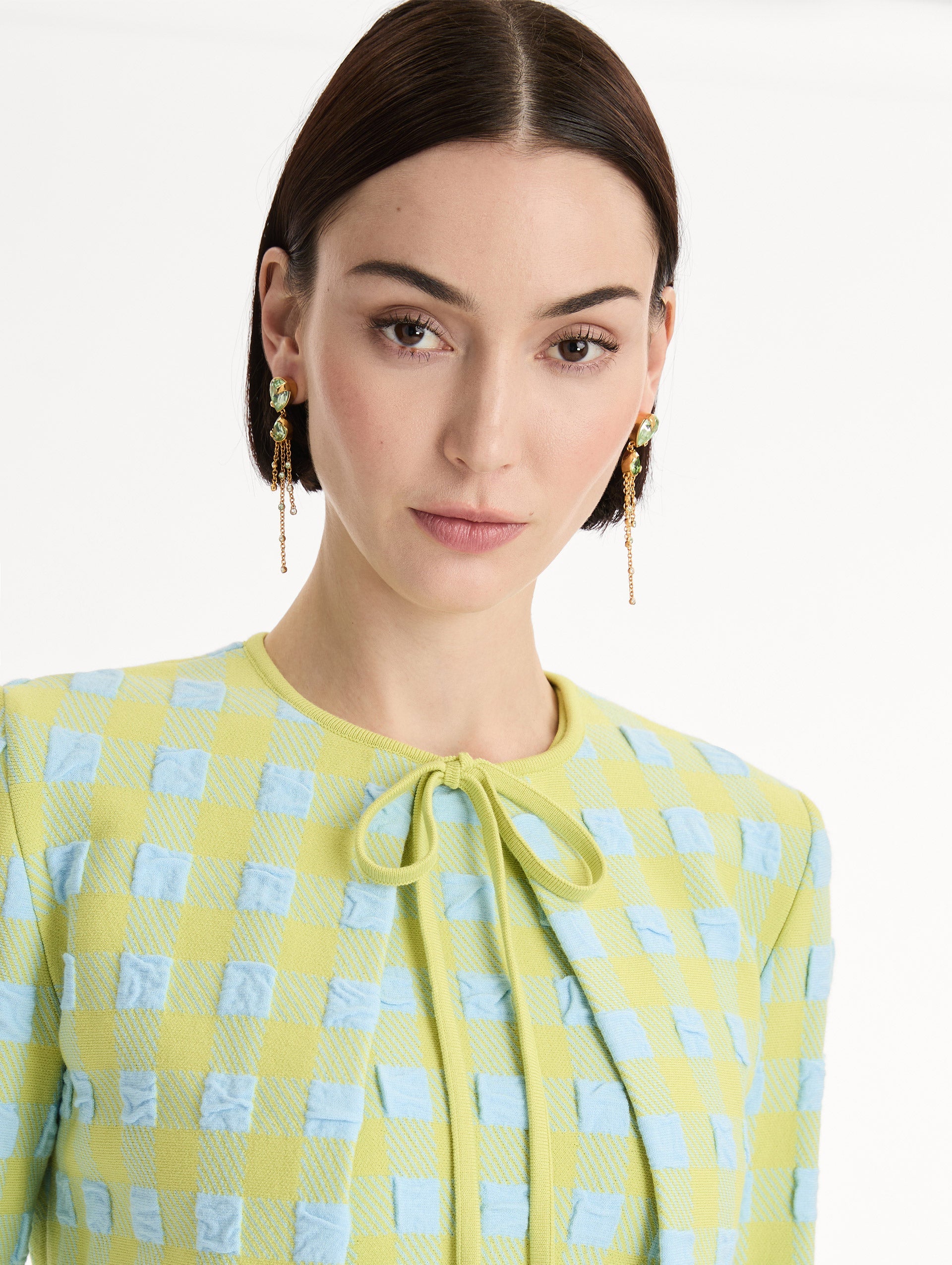 Oscar de la Renta Pear-Cut Chandelier Earrings