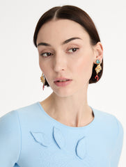 Oscar de la Renta Mixed-Seashell Drop Clip-On Earrings