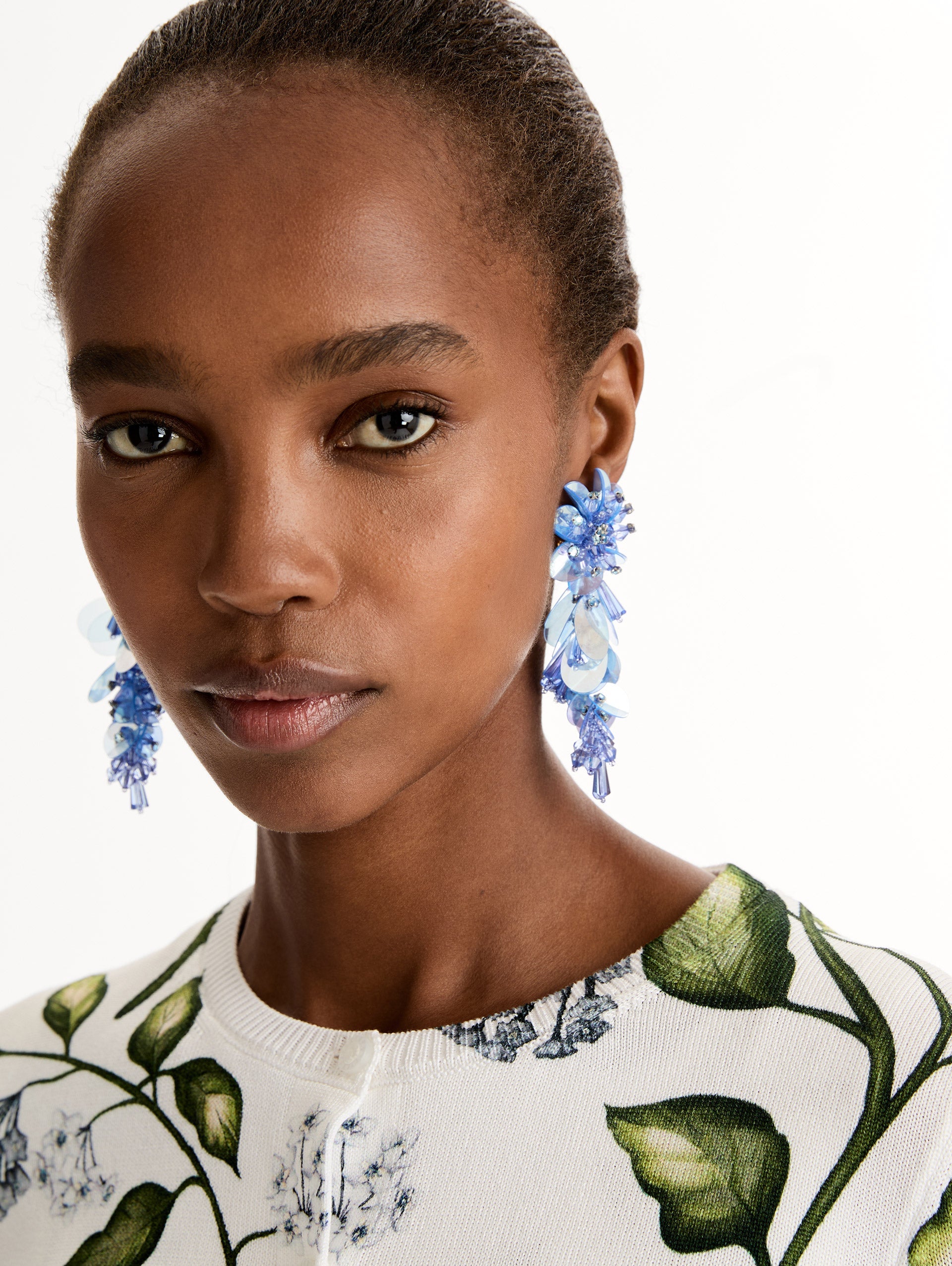 Oscar de la Renta Bouquet Drop Clip-On Earrings