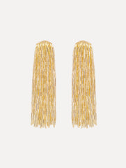 Oscar de la Renta Beaded Tassel Drop Clip-On Earrings
