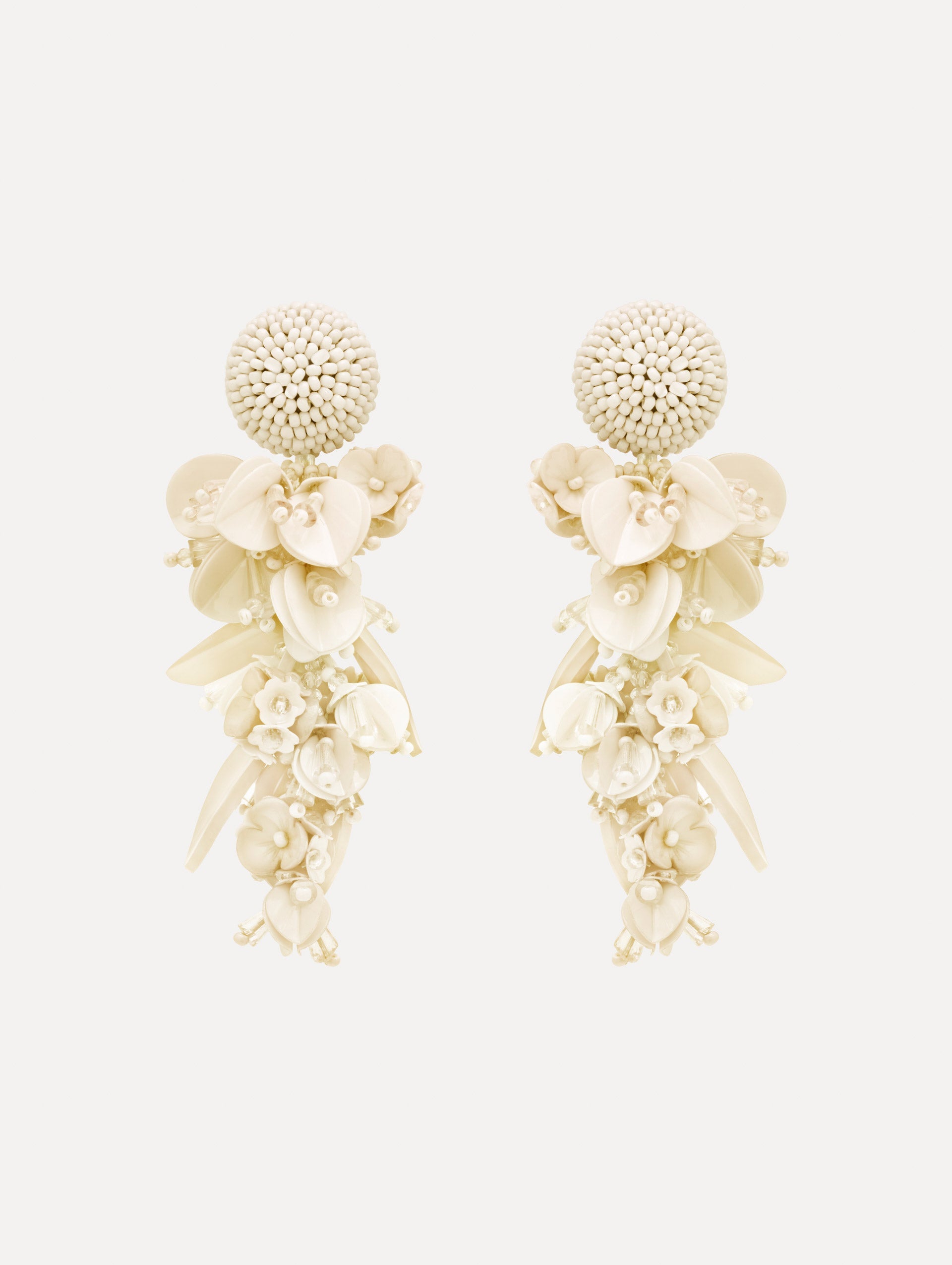 Oscar de la Renta Cascading Petal Drop Clip-On Earrings