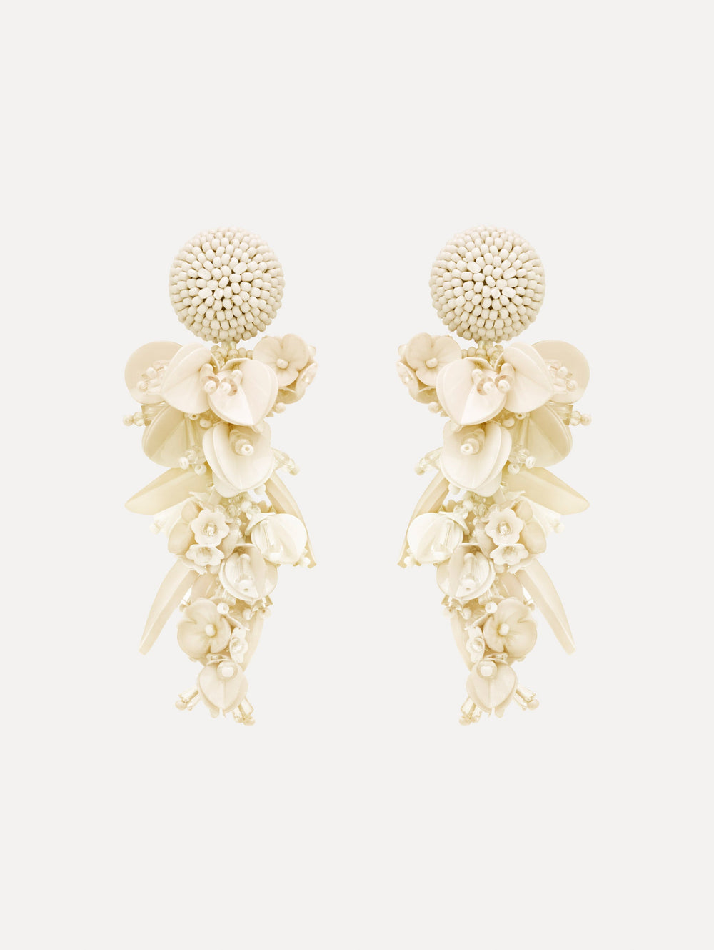 Oscar de la Renta Cascading Petal Drop Clip-On Earrings