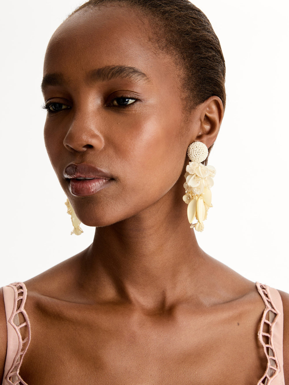 Oscar de la Renta Cascading Petal Drop Clip-On Earrings