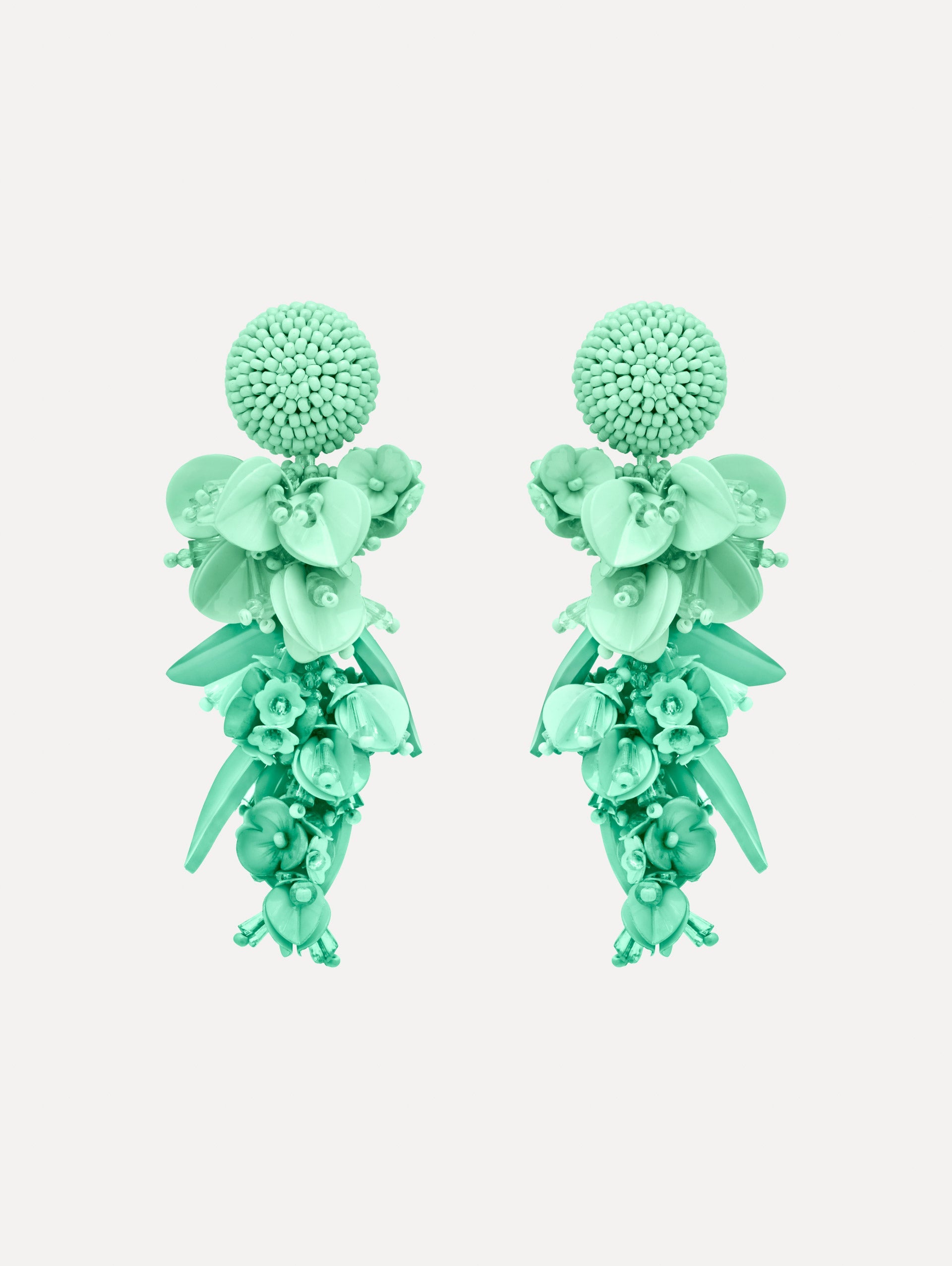 Oscar de la Renta Cascading Petal Drop Clip-On Earrings