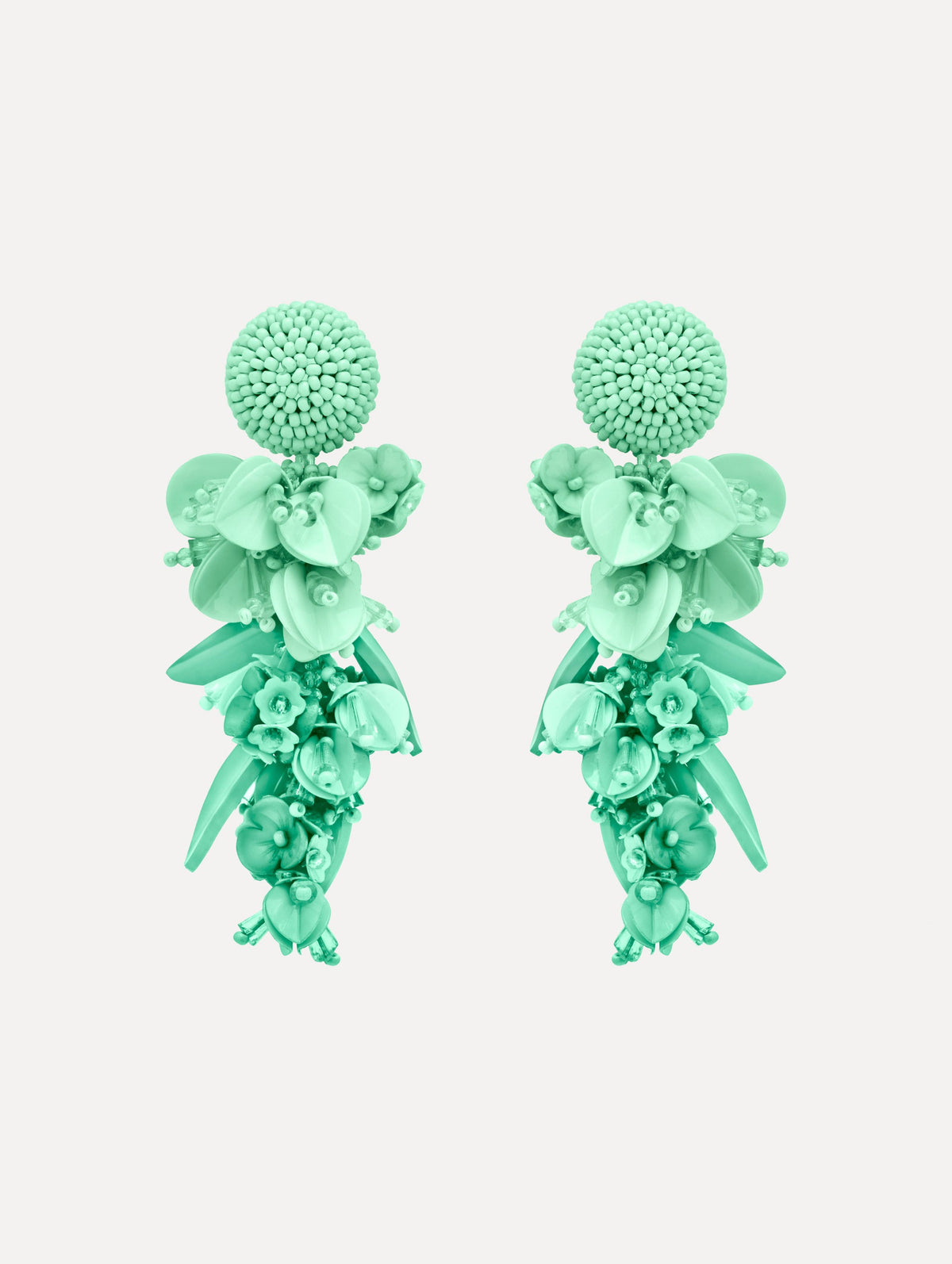 Oscar de la Renta Cascading Petal Drop Clip-On Earrings