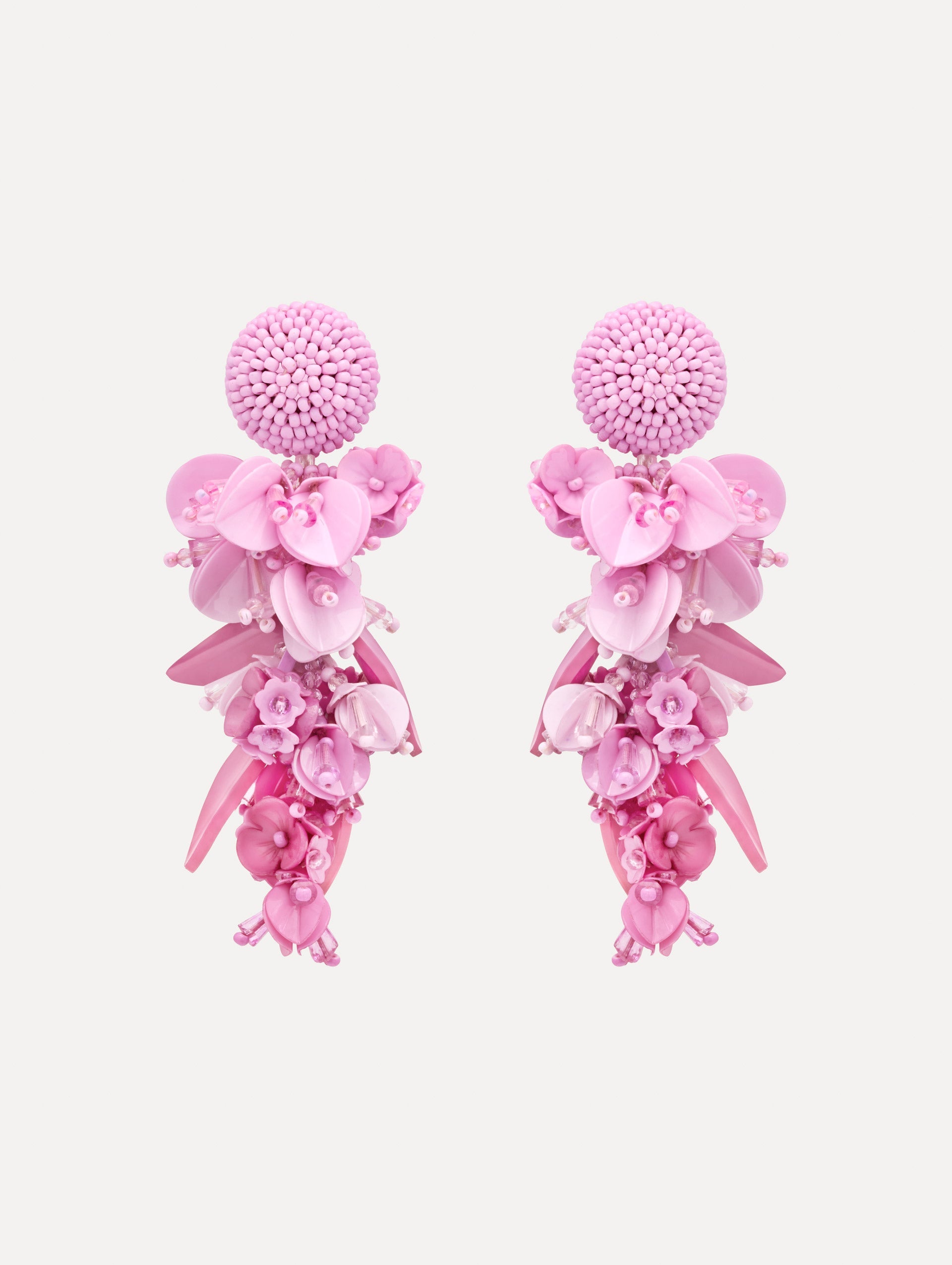 Oscar de la Renta Cascading Petal Drop Clip-On Earrings