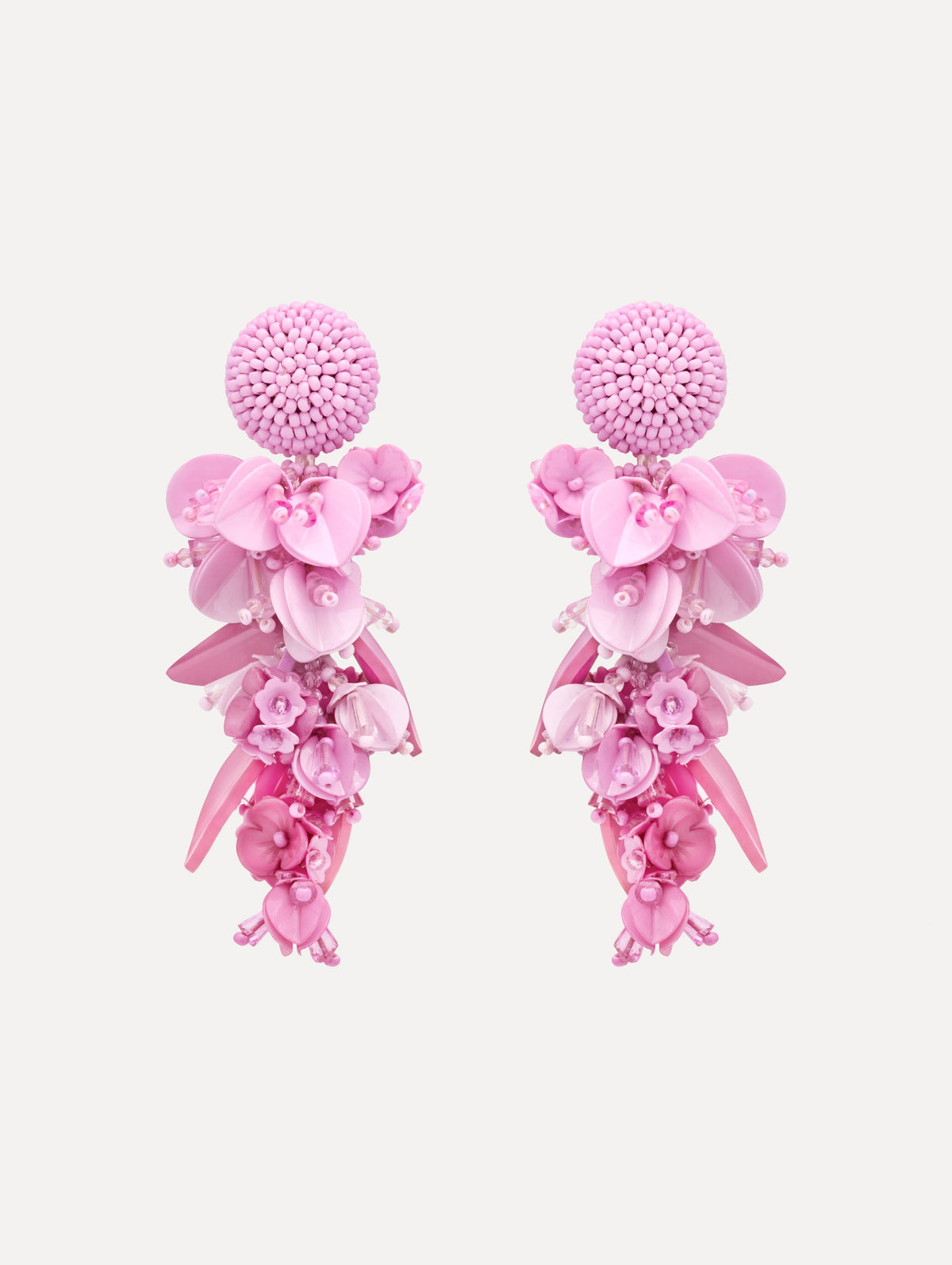 Oscar de la Renta Cascading Petal Drop Clip-On Earrings