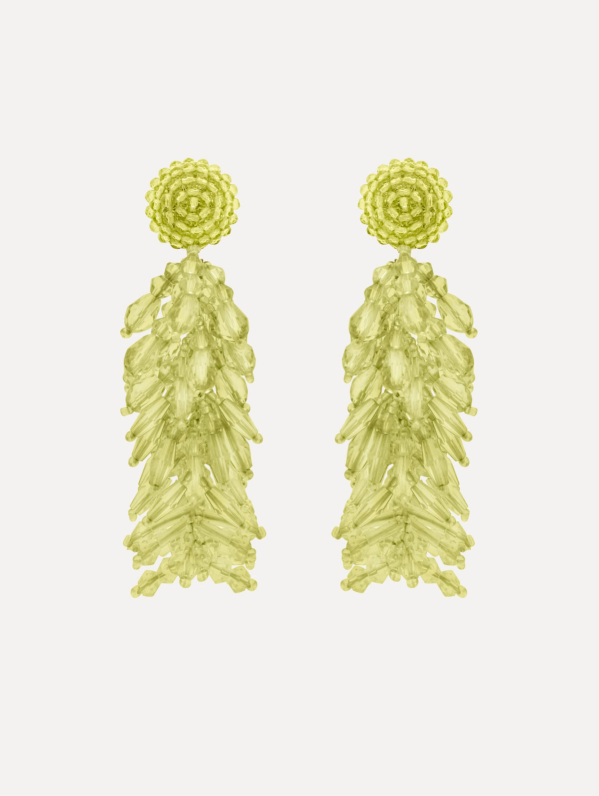 Oscar de la Renta Beaded Cascade Tassel Clip-On Earrings
