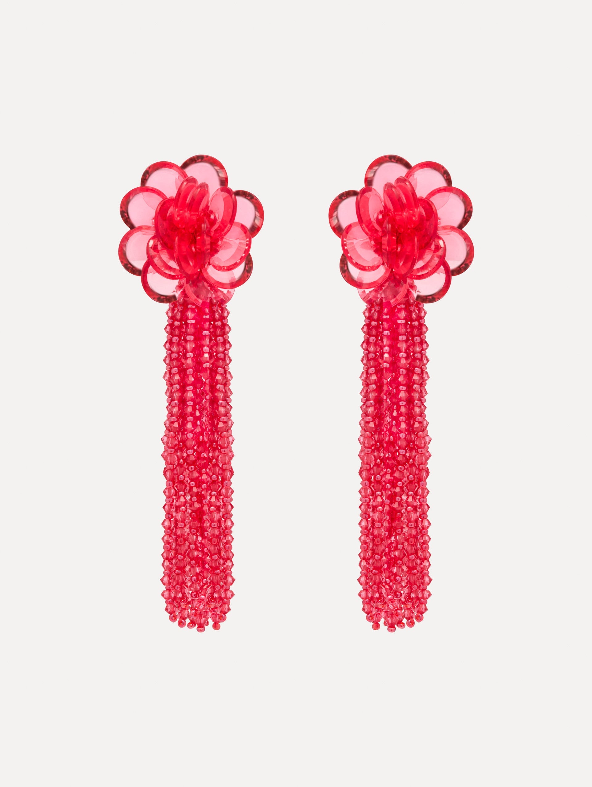 Oscar de la Renta Flower Chanelier Clip-On Earrings