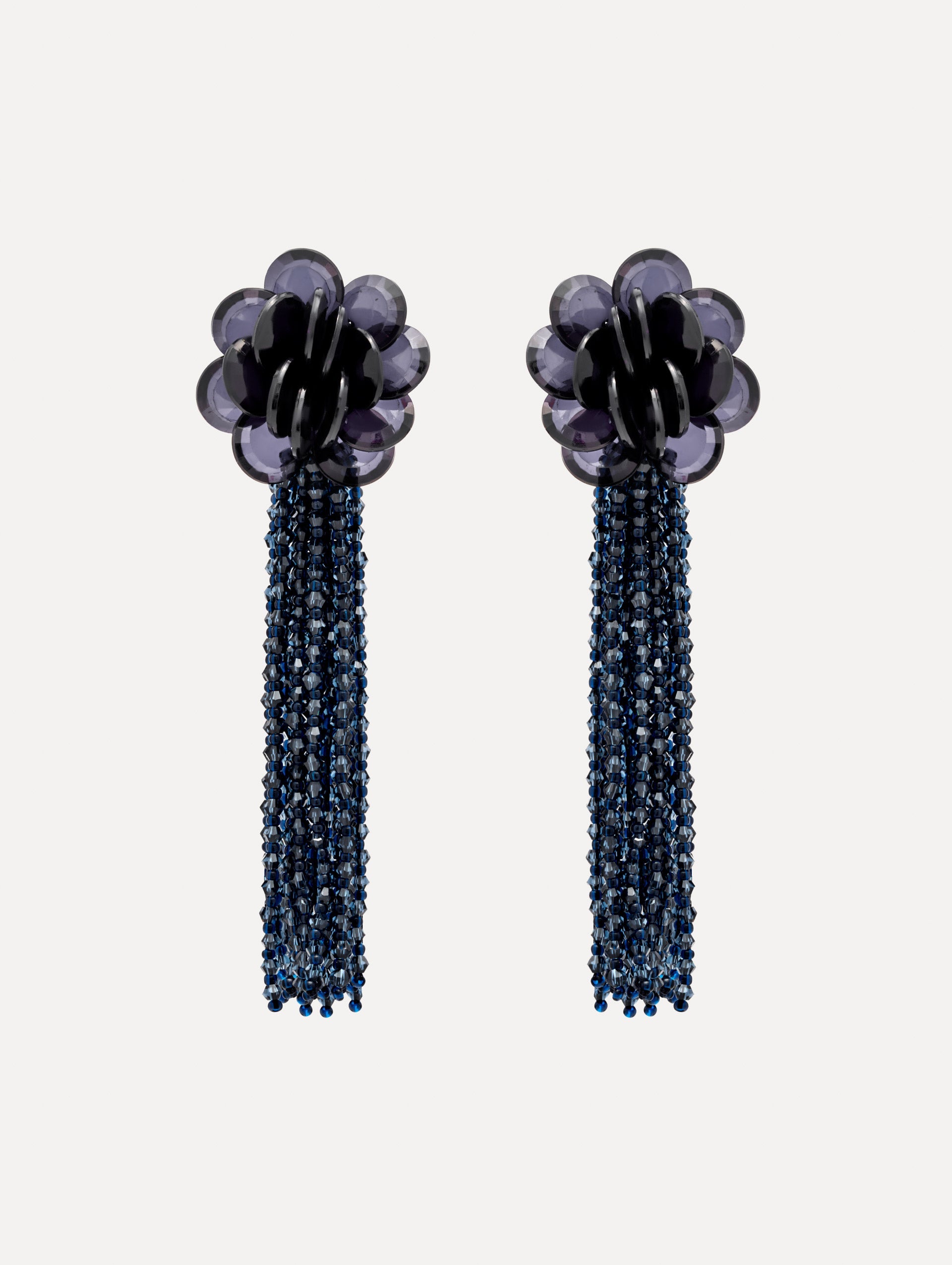Oscar de la Renta Flower Chanelier Clip-On Earrings