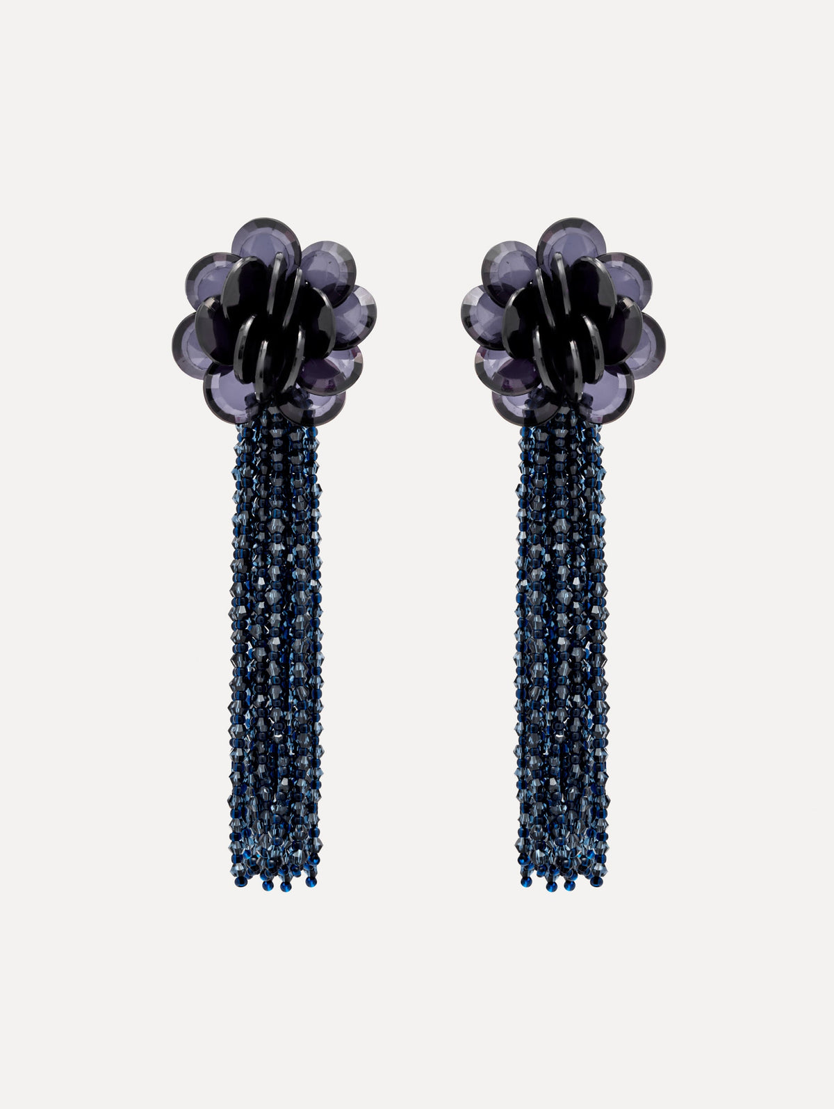 Oscar de la Renta Flower Chanelier Clip-On Earrings
