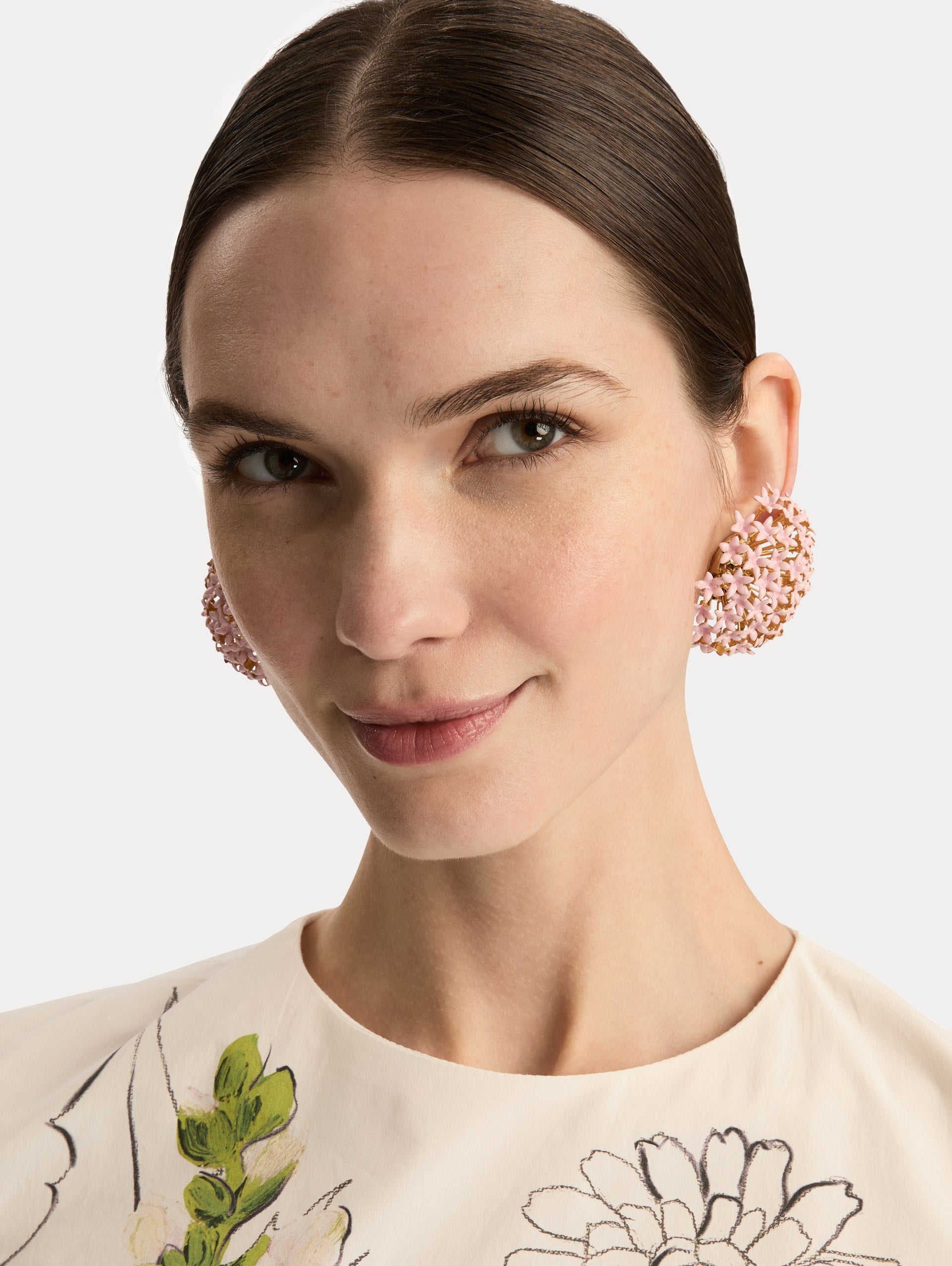 Oscar de la Renta Large Allium Pompom Clip-On Earrings
