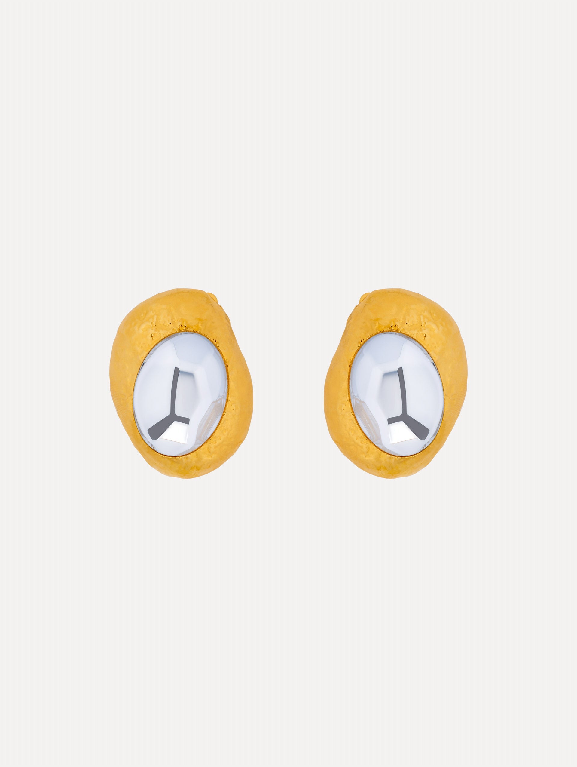 Oscar de la Renta Hammered Oval Clip-On Earrings