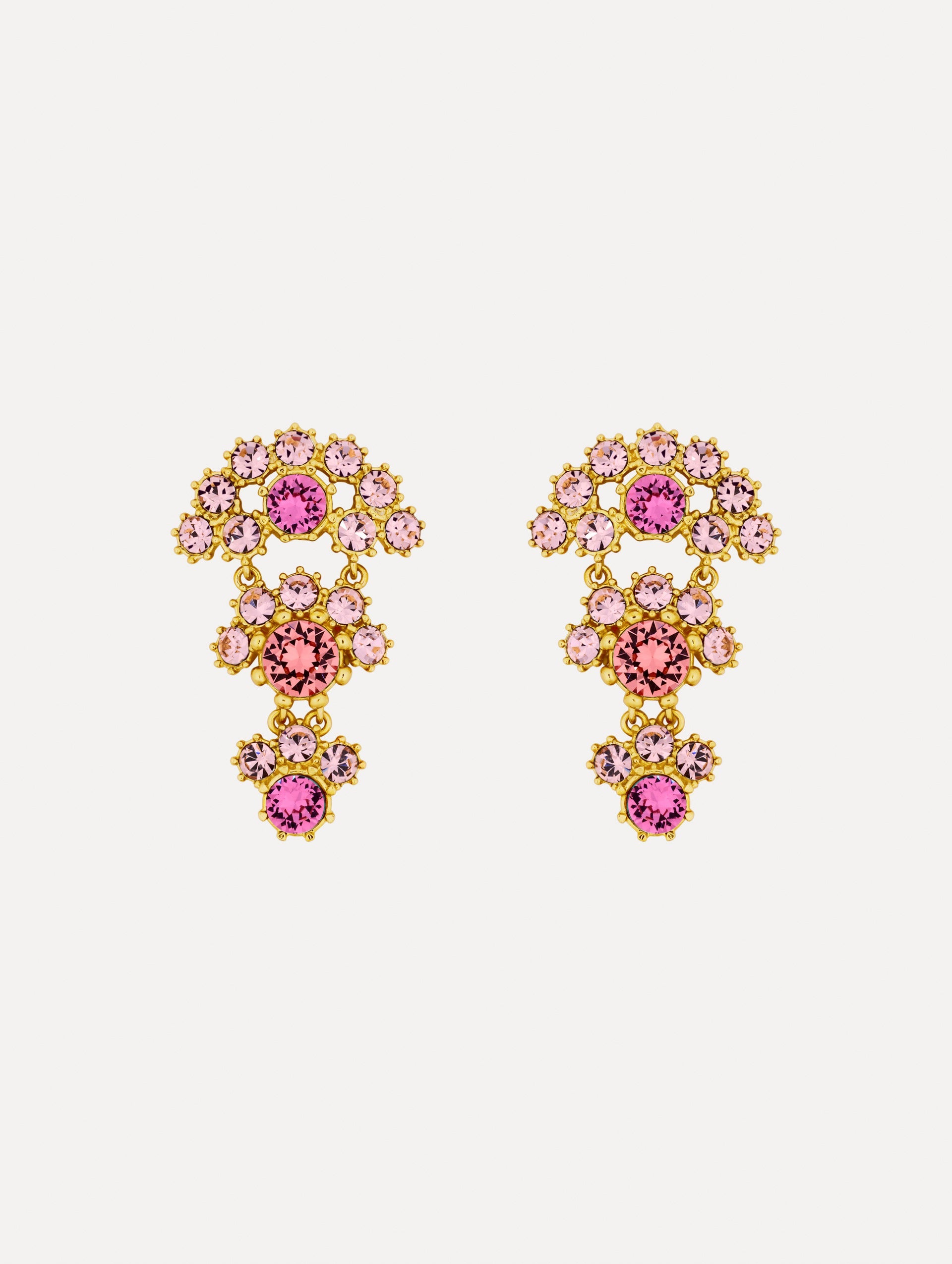 Oscar de la Renta Faceted Crystal Arch Drop Earrings