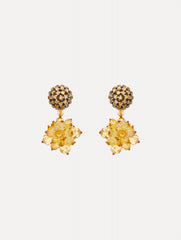 Oscar de la Renta Beaded Pompom Clip-On Earrings