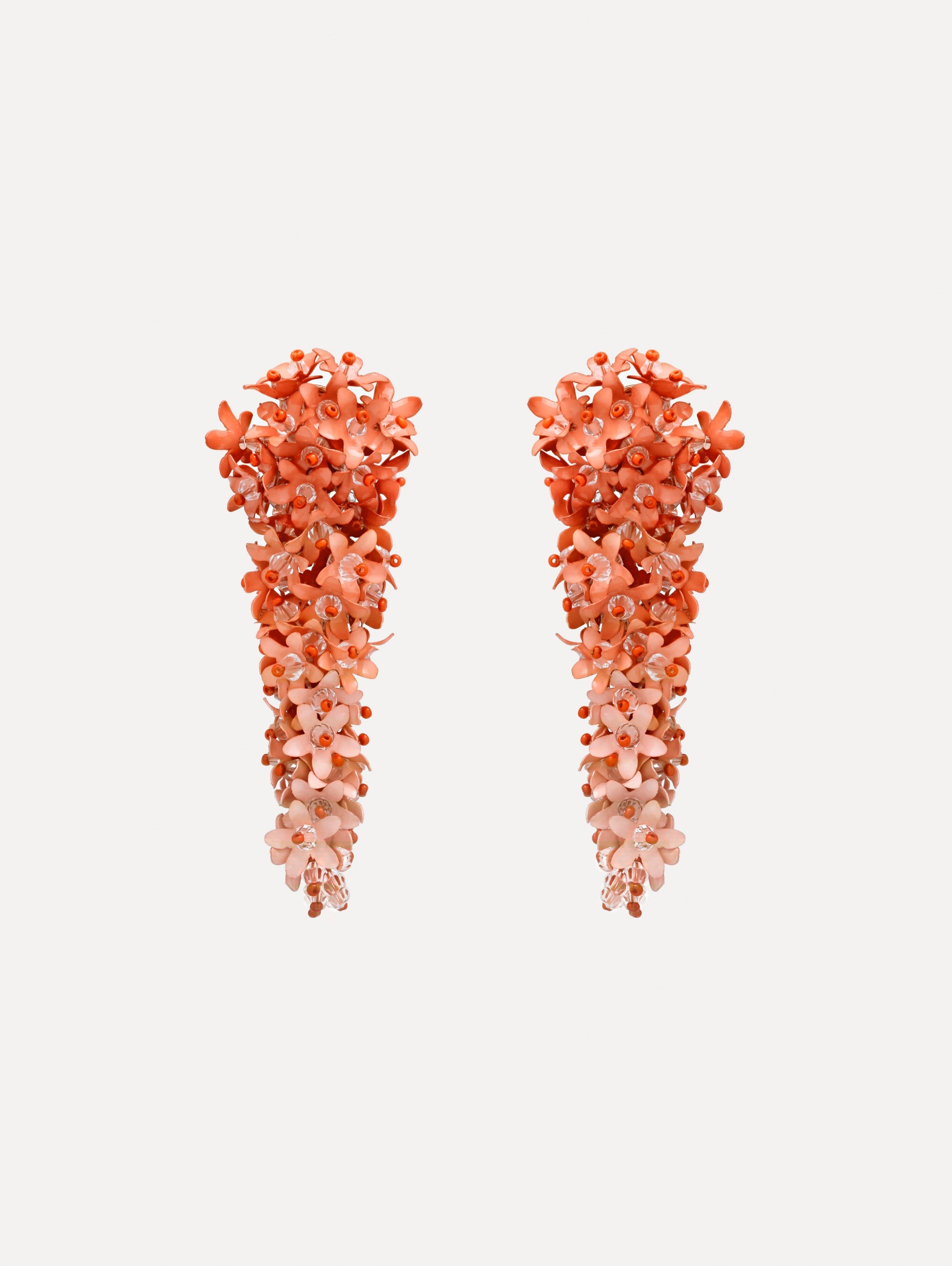 Oscar de la Renta Cascading Flower Clip-On Earrings