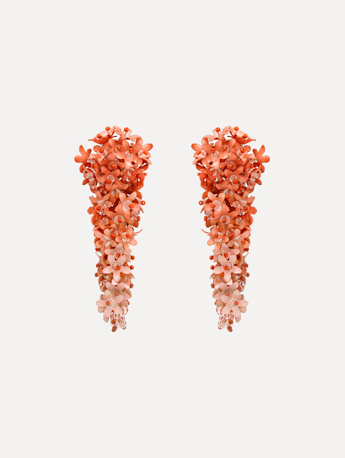 Oscar de la Renta Cascading Flower Clip-On Earrings