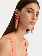 Oscar de la Renta Cascading Flower Clip-On Earrings