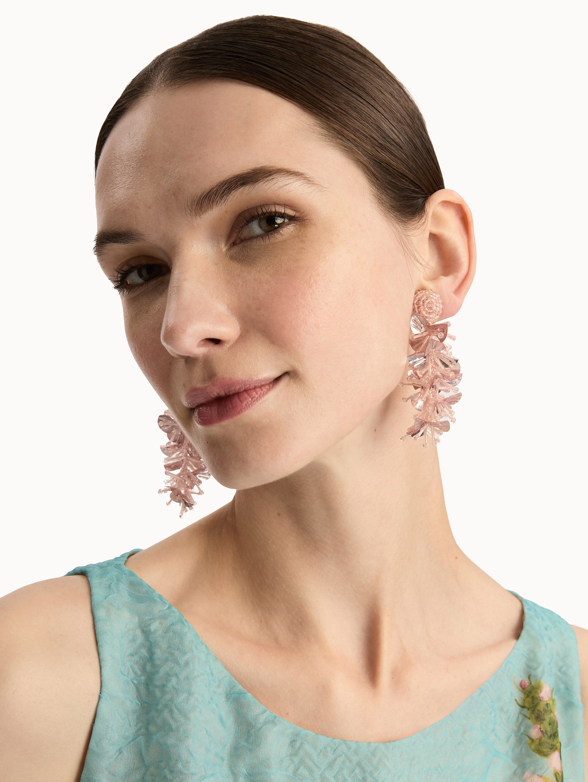 Oscar de la Renta Sequin Tassel Clip-On Earrings