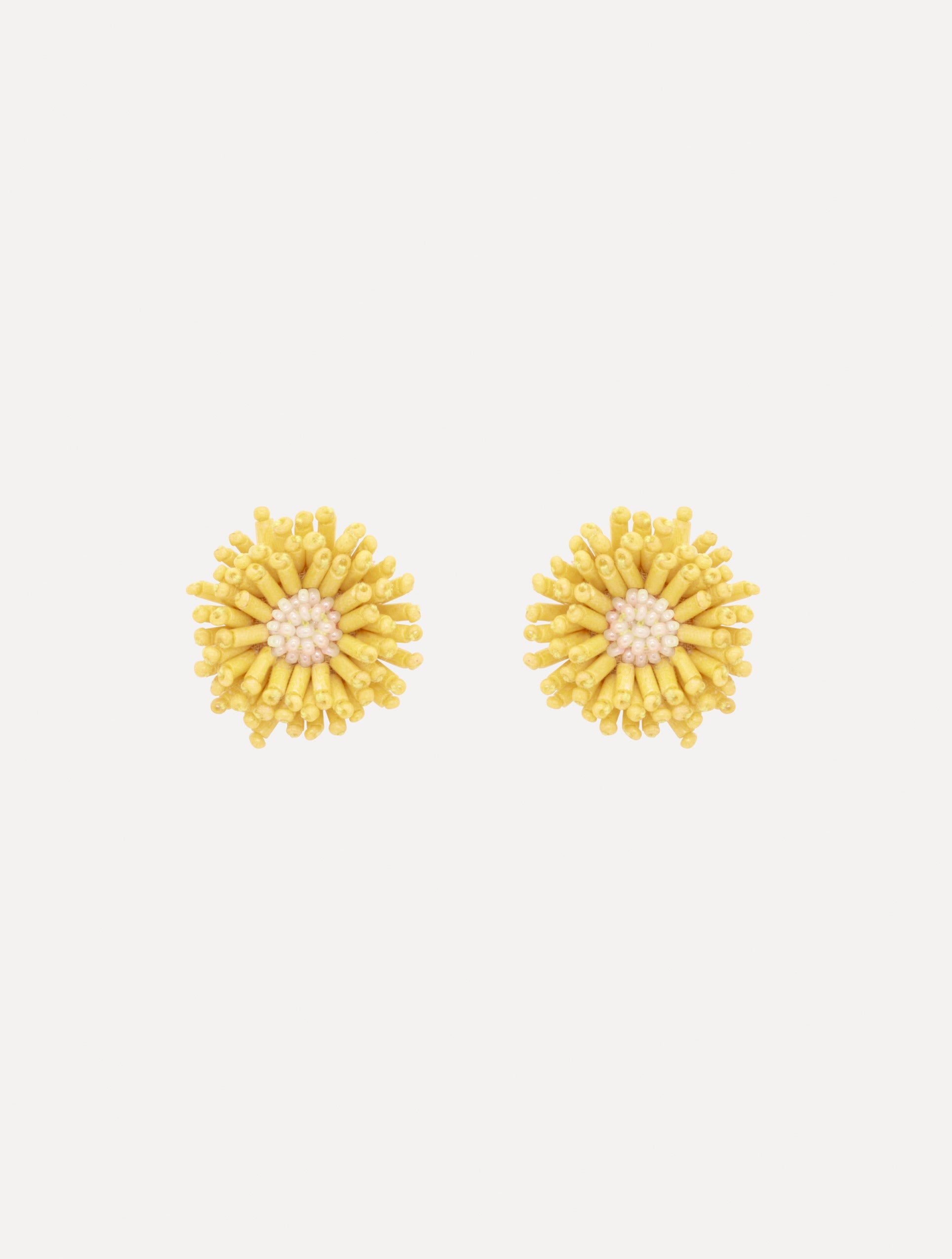 Oscar de la Renta Pompom Flower Earrings