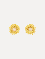 Oscar de la Renta Pompom Flower Earrings