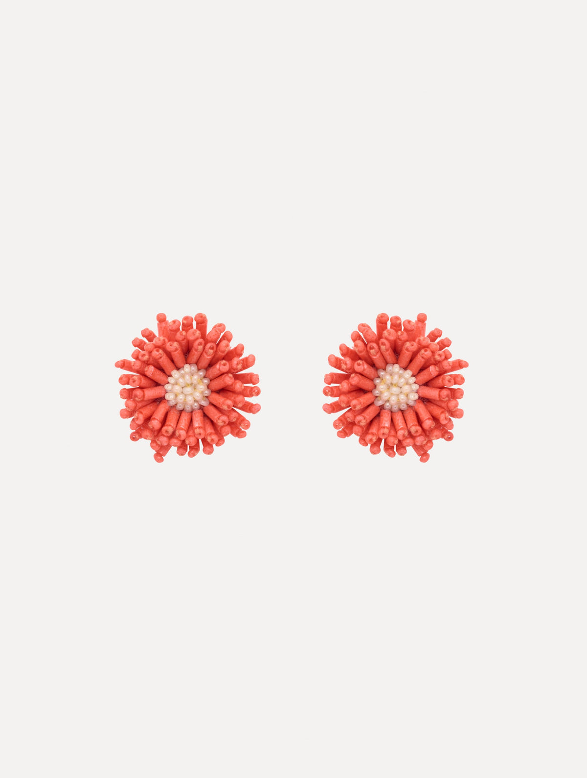 Oscar de la Renta Pompom Flower Earrings