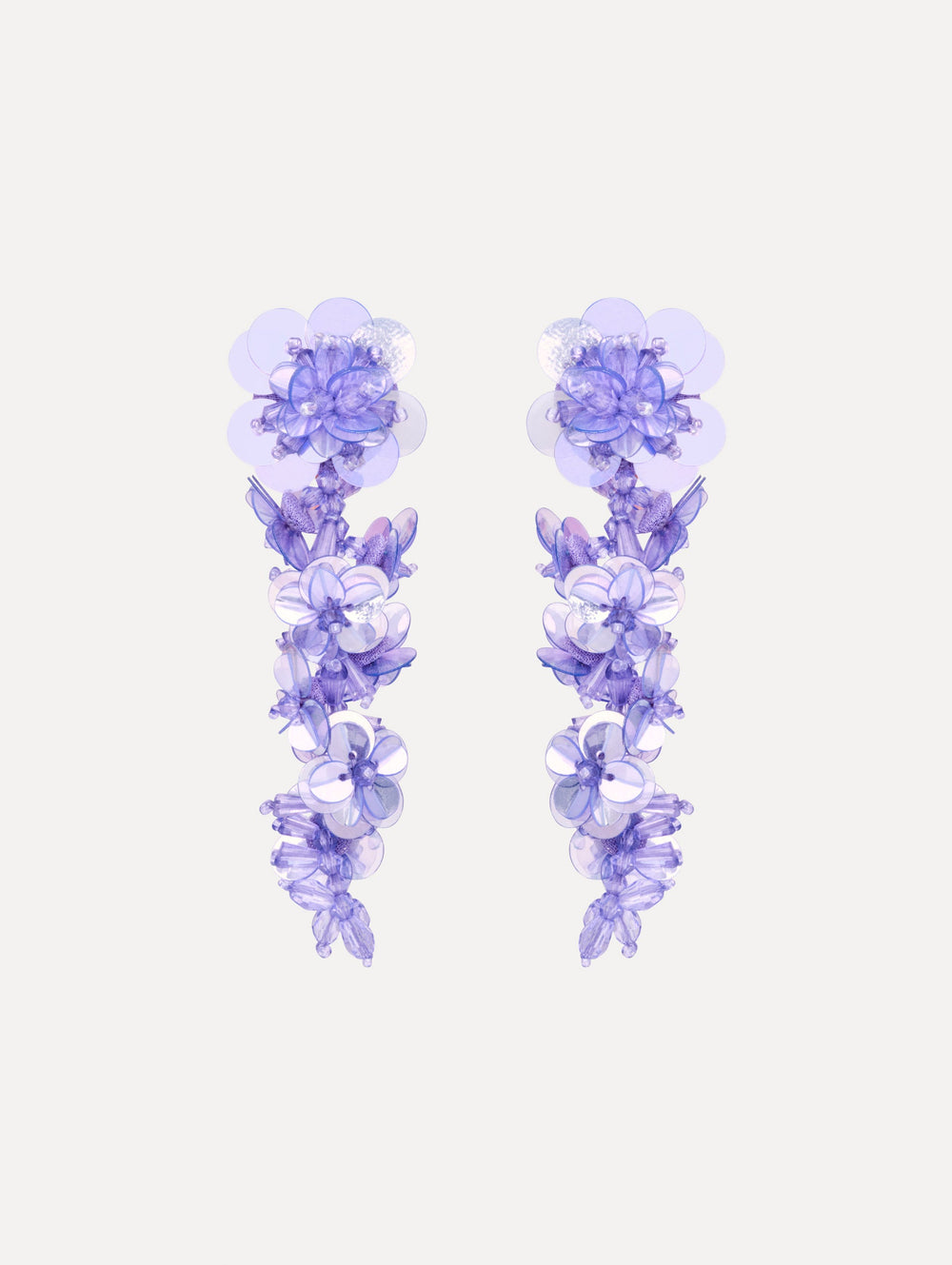 Oscar de la Renta Sequin Flower Clip-On Earrings